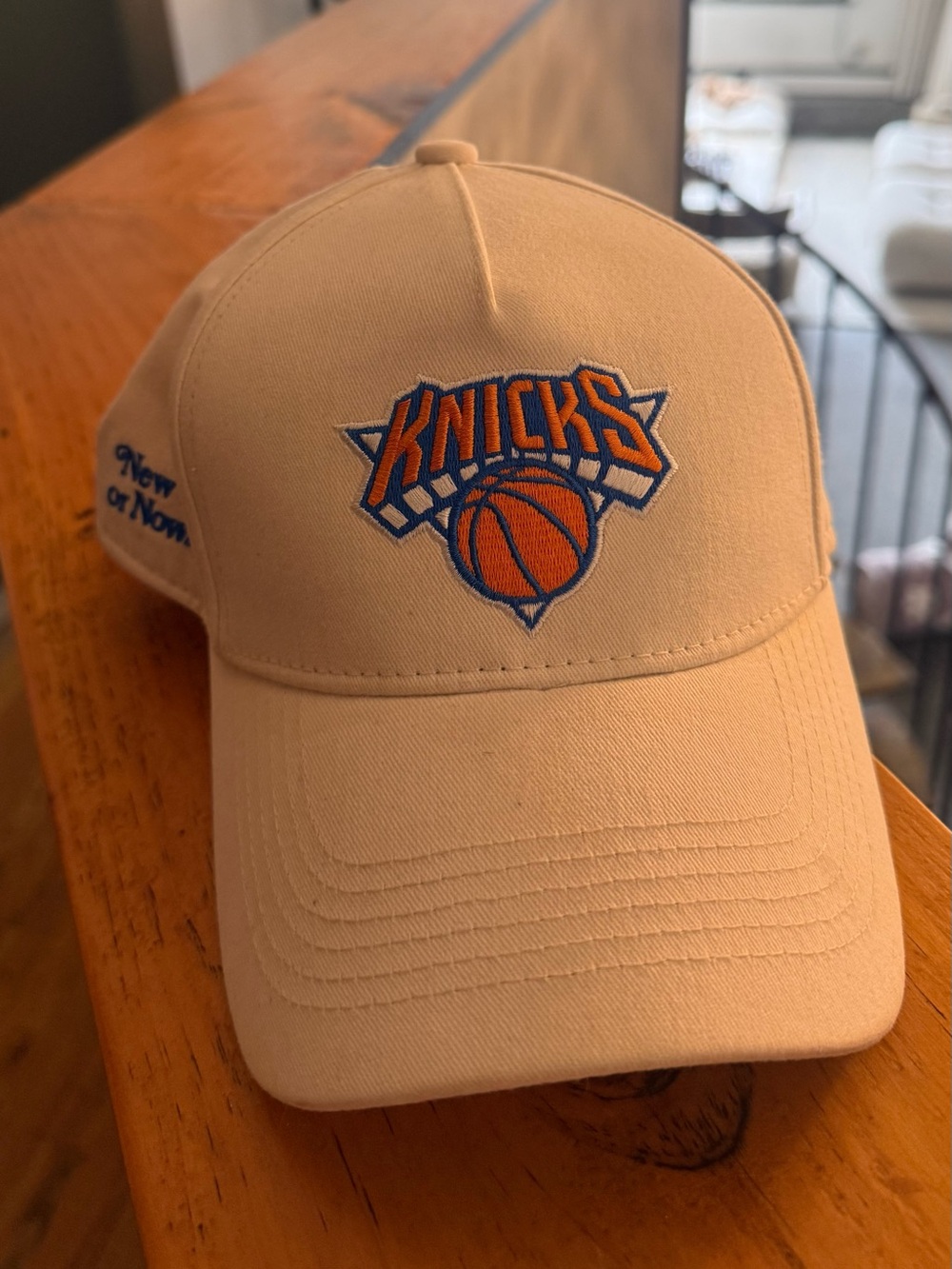 NYON Beige Knicks Logo Baseball Cap